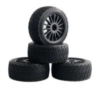eRgDFS 4pcs 2. I Cerchi di Ruote da 2 Pollici mozzi e Pneumatici da 80 mm Pney RC Parti di Auto compatibili con 1 a 10 Auto RC Come Rally Flux 3. 0 Modello 110697 94177(Black)