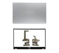 eRgDFS Custodia di Sostituzione LCD Copertina Posteriore Fronta FEMINA PALMREST Custodia Inferiore per 15 X512 V5000F X512F A512 A512F F512 Compatibile con Modelli Simili(Silver AB Hinges)