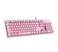 eRgDFS S2022 Tastiera da Gioco Meccanica 104 retroilluminazione RGB cablata con Pannello Metallico e keycaps ABS compatibili con PC e dispositivi per Computer Portatili e Laptop(Pink)