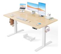 ErGear Scrivania elettrica regolabile in altezza, 140 x 80 cm, portata 100 kg, con motore senza spazzole avanzato, funzione silenziosa, robusto telaio in metallo