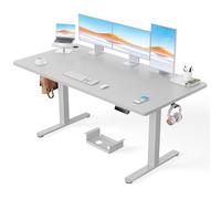 ErGear Scrivania elettrica regolabile in altezza, 160 x 80 cm, portata 100 kg, con motore senza spazzole avanzato, funzione silenziosa, robusto telaio in metallo, piano in quattro pezzi