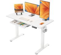 ErGear Scrivania Regolabile in Altezza da Ufficio, 120x60cm, Bianc cassetti