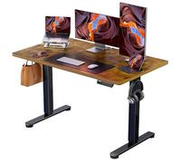 ErGear Scrivania Regolabile in Altezza, Scrivania Regolabile da Stazione in Piedi con Pannello Smart a 4 Memorie e Tavola Splice-Pannello a due parti (120 x 60 cm, Marrone)