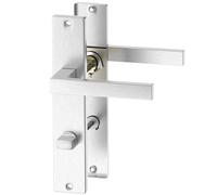 ERGO line CUBE guarnizione per porte in acciaio inox maniglie per porte del bagno WC set di maniglie con piastra di copertura lunga, guarnizione per porte, maniglia