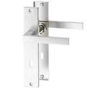 ERGO line CUBE guarnizione per porte in acciaio inox maniglie per porte di stanze set di maniglie con piastra di copertura lunga, guarnizione per porte, maniglia