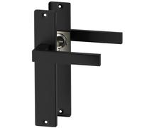 ERGO line CUBE guarnizione quadrata per porte, nera, maniglia con piastra di copertura cieca (senza apertura) set di maniglie con piastra di copertura lunga, guarnizione per porte, maniglia