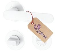 ERGO line La maniglia PRIMA per porte del bagno, bianca, per porte con serratura del bagno (WC), maniglia rotonda bianca opaca, guarnizione per porte, maniglia