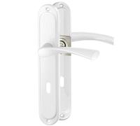 ERGO line ROMA guarnizione per porte classica, argento, maniglie per porte di stanze set di maniglie con piastra di copertura lunga, guarnizione per porte, maniglia