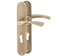 ERGO line ROMA guarnizione per porte classica, bronzo (patina), maniglia con piastra di copertura a cilindro di chiusura set di maniglie con piastra di copertura lunga, guarnizione per porte, maniglia