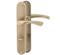 ERGO line ROMA guarnizione per porte classica, bronzo (patina), maniglie per porte del bagno WC set di maniglie con piastra di copertura lunga, guarnizione per porte, maniglia