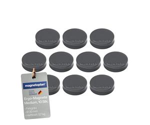 Ergo Magnete Medium, diametro 30 X 8 mm, 10 pezzi grigio-roccia
