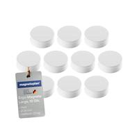 Ergo Magneti grandi, diametro 34 mm x 12,5 mm, confezione da 10 pezzi, bianco