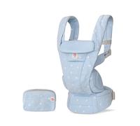 Ergobaby Omni Deluxe - Marsupio per neonati dalla nascita fino a 20 kg, ergonomico 4 posizioni, in cotone, sistema da viaggio, motivo fiori blu serene