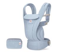 Ergobaby Omni Deluxe marsupio tutto in uno per neonati dalla nascita fino a 20 kg, marsupio ergonomico a 4 posizioni in maglia marsupio schiena marsupio sistema da viaggio, Serene Blue