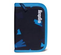ergobag Astuccio rigido Set da 22 pezzi, matite colorate Lyra, scomparto per orario, scomparto per monete, righello Crime HuntBear - Blu scuro
