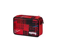 ergobag Astuccio maxi set da 40 pezzi, matite colorate e pennarelli Lyra, scomparto per monete, righello, forbici FireBear - Rosso