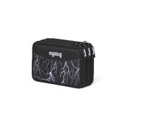 ergobag Astuccio maxi set da 40 pezzi, matite colorate e pennarelli Lyra, scomparto per monete, righello, forbici Super ReflectBear - Nero