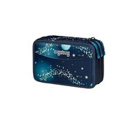 ergobag Astuccio maxi set da 40 pezzi, matite colorate e pennarelli Lyra, scomparto per monete, righello, forbici Space TravelBear - Blu scuro