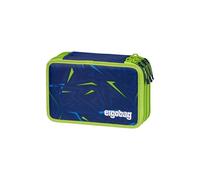 ergobag Astuccio maxi set da 40 pezzi, matite colorate e pennarelli Lyra, scomparto per monete, righello, forbici Front RunBear - Blu scuro