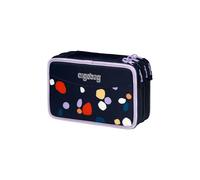 ergobag Astuccio maxi set da 40 pezzi, matite colorate e pennarelli Lyra, scomparto per monete, righello, forbici Mosaic Stone Bear - Blu scuro