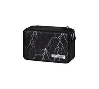 ergobag Astuccio maxi set da 40 pezzi, matite colorate e pennarelli Lyra, scomparto per monete, righello, forbici Super ReflectBear - Nero
