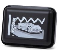 ergobag Contenitore per il pranzo con motivo e scomparto separatore, senza BPA, lavabile in lavastoviglie, robusto, adatto ai bambini, Auto da corsa - Nero, taglia unica, Classico