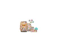 ergobag cubo Bundle Set AW25/26, zaino scolastico ergonomico classico 6 pezzi prima elementare Flower PowBear - Beige