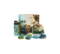 ergobag Fan Box mit Trinkflasche, Kletties, Zippies und Hangie, 10-teiliges Set Schulstart Geschenkebox