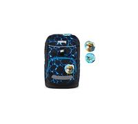 ergobag flex zaino per la scuola elementare, flessibile, ergonomico, leggero, 23 litri, per bambine e bambini Bearassic Garden - Azzurro