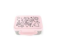 ergobag Set di portamerenda in acciaio inox con divisorio e snack box, senza BPA, lavabile in lavastoviglie Rose - Rosa