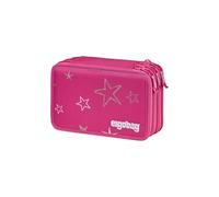 ergobag Lyra - Set di 40 matite colorate e feltro, con scomparto per monete, righello, forbici, orsetto stellato, colore: Rosa