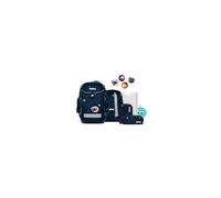 ergobag maxi Set Bundle AW25/26, Set di 7 pezzi, zaino scolastico, cartella ergonomica, ideale per bambini grandi a partire dalla prima elementare AtmosBear - Blu scuro