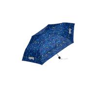 ergobag Ombrello per bambini, ultraleggero e piccolo, con tasca, riflettente, antivento, Orsetto in pizzo - blu scuro, taglia unica