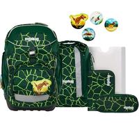 Ergobag PACK SET zaino portapenne Ergonomico Personalizzabile Eco Resistente Acqua Sporco Verde Bambino BEARREX