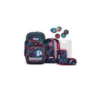 ergobag pack set Zaino scolastico ergonomico e flessibile, 6 pezzi, per la prima elementare CoralBear - Lilla