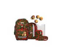 ergobag pack set Zaino scolastico ergonomico e flessibile, 6 pezzi, per la prima elementare Fire DragonBear - Verde