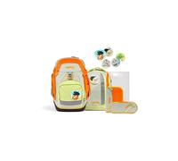 ergobag pack set zaino scolastico ergonomico, zainetto scuola flessibile 6 pezzi prima elementare CityBear - Beige