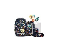 ergobag pack set zaino ergonomico per la scuola flessibile 6 pezzi prima elementare Mosaic Stone Bear - Blu scuro