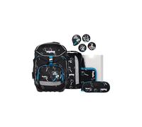ergobag pack set zaino scolastico ergonomico, zainetto scuola flessibile 6 pezzi prima elementare MysteryBear - Nero