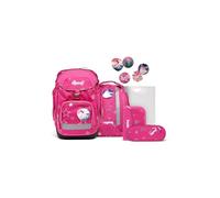 ergobag pack set zaino scolastico ergonomico, zainetto scuola flessibile 6 pezzi prima elementare StarlightBear - Pink