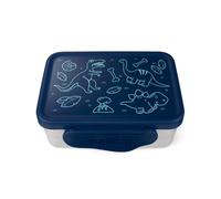 ergobag Portamerenda in acciaio inox con scomparto separato e snack box, senza bpa, lavabile in lavastoviglie Blue - Blu