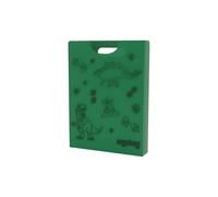 ergobag Scatola per quaderni DIN A4, con manico per un maggiore ordine nello zaino, trasparente e stabile, motivo dinosauro, verde