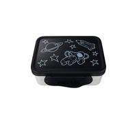 ergobag Set di portamerenda in acciaio inox con divisorio e snack box, senza BPA, lavabile in lavastoviglie Nero