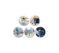 ergobag Set Klettiee, confezione da 5 pezzi, Cubo/Cubo Light/Ease/Mini, Robot, dimensione standard, Decorato