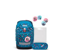 Ergobag Set Prime Zaino Ergonomico con Portapenne Eco Resistente Acqua Sporco Azzurro Bambino Bearlegance