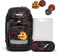 Ergobag Set prime zaino portapenne Ergonomico Personalizzabile Eco Resistente Acqua Sporco Nero Bambino TaekBeardo