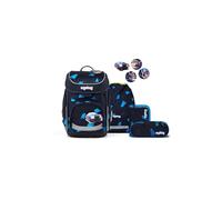 ergobag set zaino scolastico cubo set Crime HuntBear - Blu scuro | Zaino scolastico ergonomico classico 5 pezzi per la 1ª classe della scuola primaria