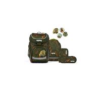 ergobag set zaino scolastico cubo set ExBeardition - Olive | Zaino scolastico ergonomico classico 5 pezzi per la 1 ella scuola primaria