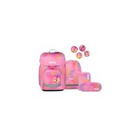 ergobag set zaino scolastico cubo set Girl PowBear - Pink | Zaino scolastico ergonomico in set classico da 5 pezzi, ideale per la prima elementare e la scuola quotidiana