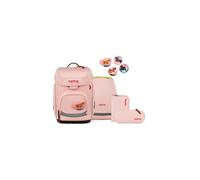 ergobag set zaino scolastico cubo set UntameBear - Rosa | Zaino scolastico ergonomico in set classico da 5 pezzi, ideale per la prima elementare e la scuola quotidiana